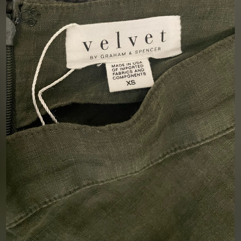 Velvet by Graham & Spencer Linen Skirt Green Size XS